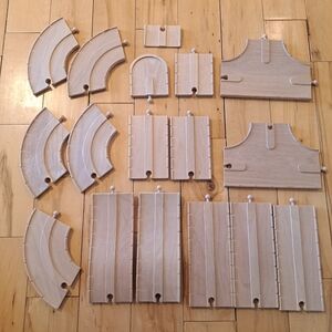 HTF! DOUBLE WIDE WOODEN TRACKS LOT Brio Double Wide Road Track Compatible